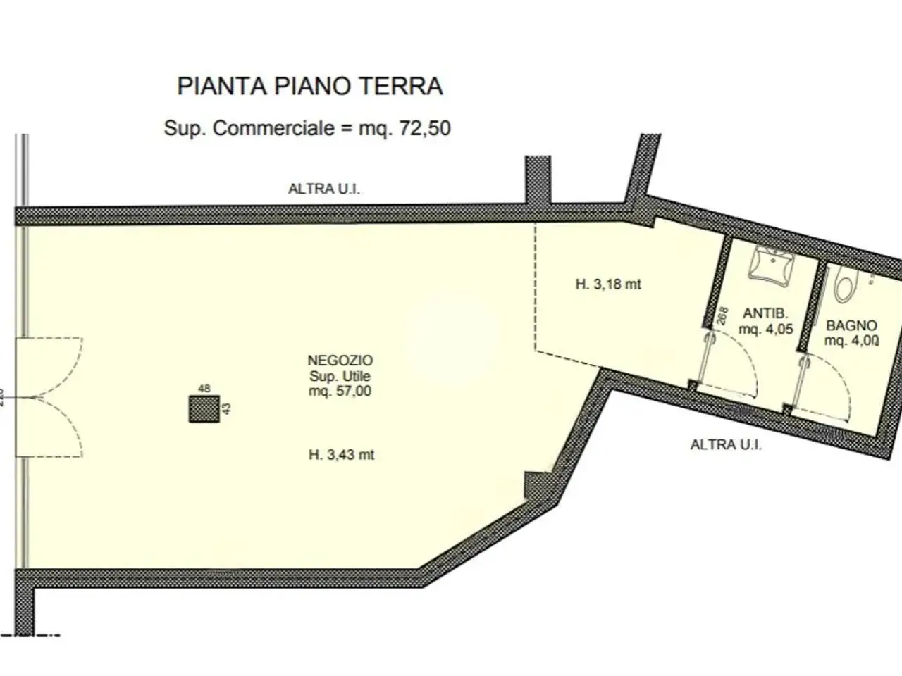 Negozio in Via Gaetano Donizetti, Treviglio, {3} - Planimetria 1