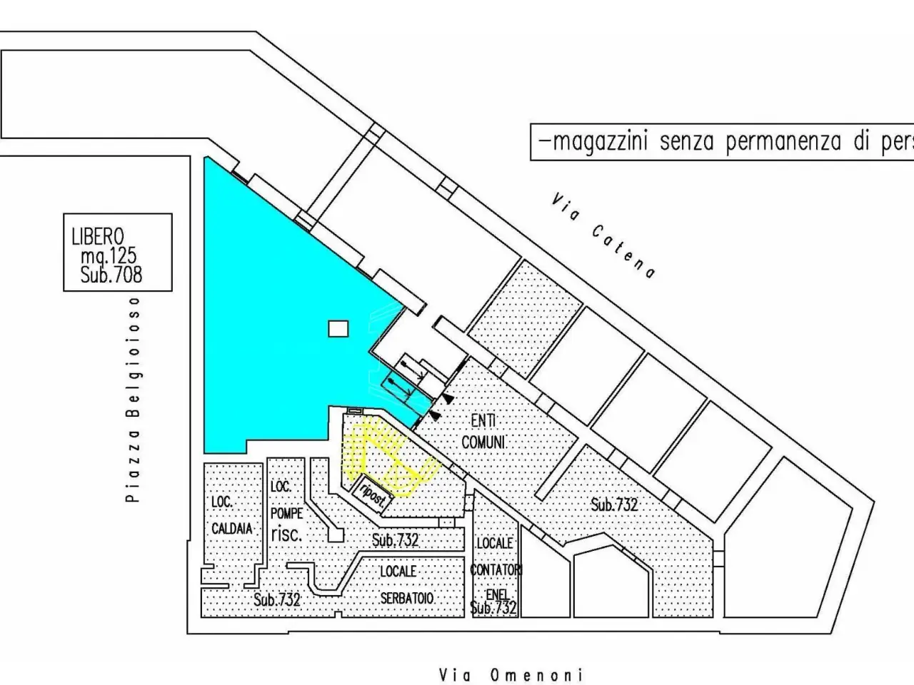 Magazzino in Via degli Omenoni 2, Milano, {3} - Planimetria 1