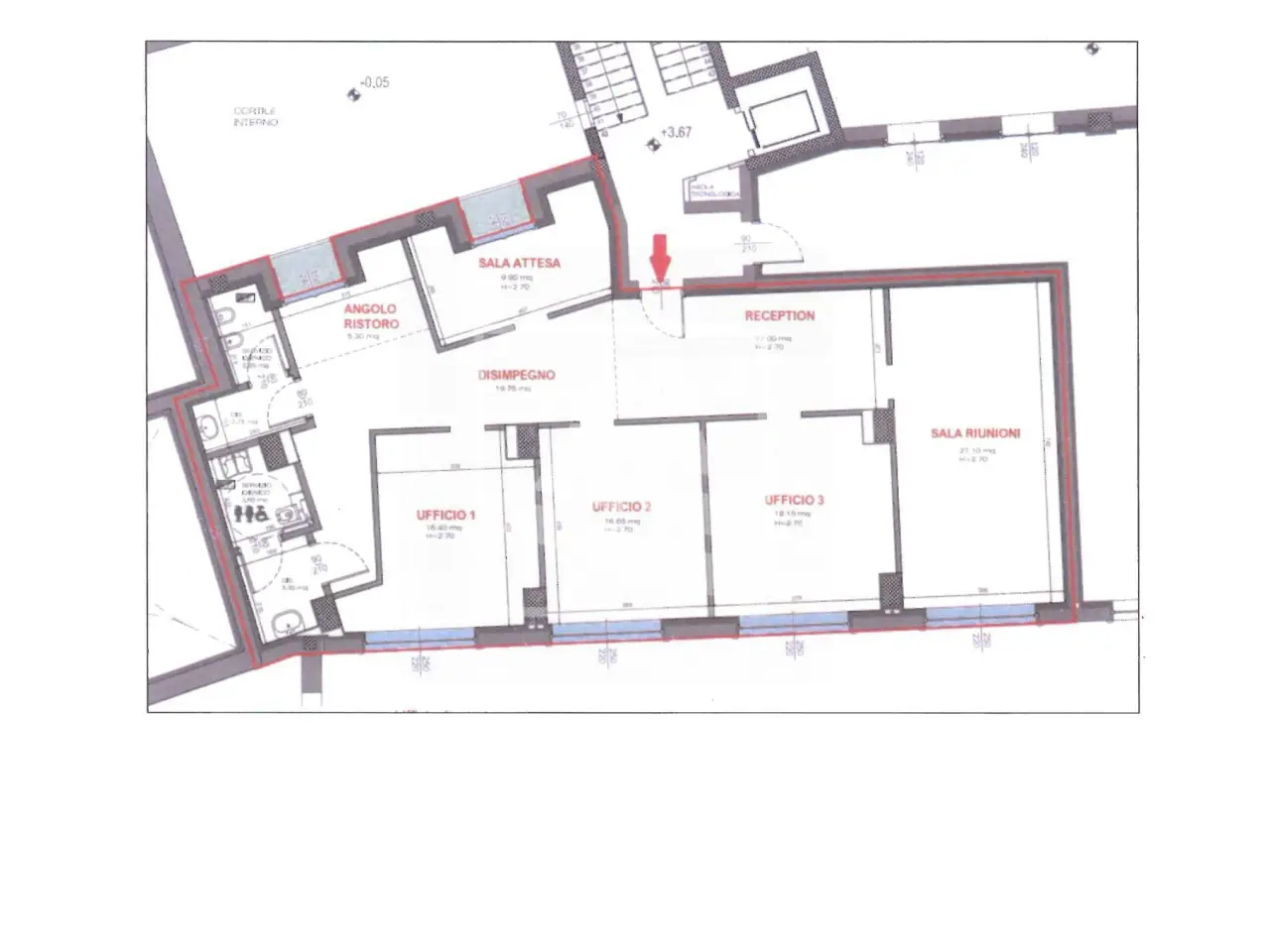 Ufficio in Via Naborre Campanini 3, Reggio Emilia, {3} - Planimetria 1