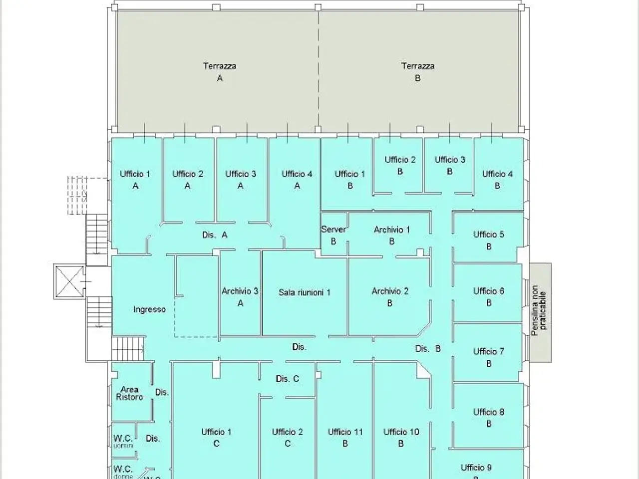 Negozio in Via d'Annunzio, Porto San Giorgio, {3} - Planimetria 1