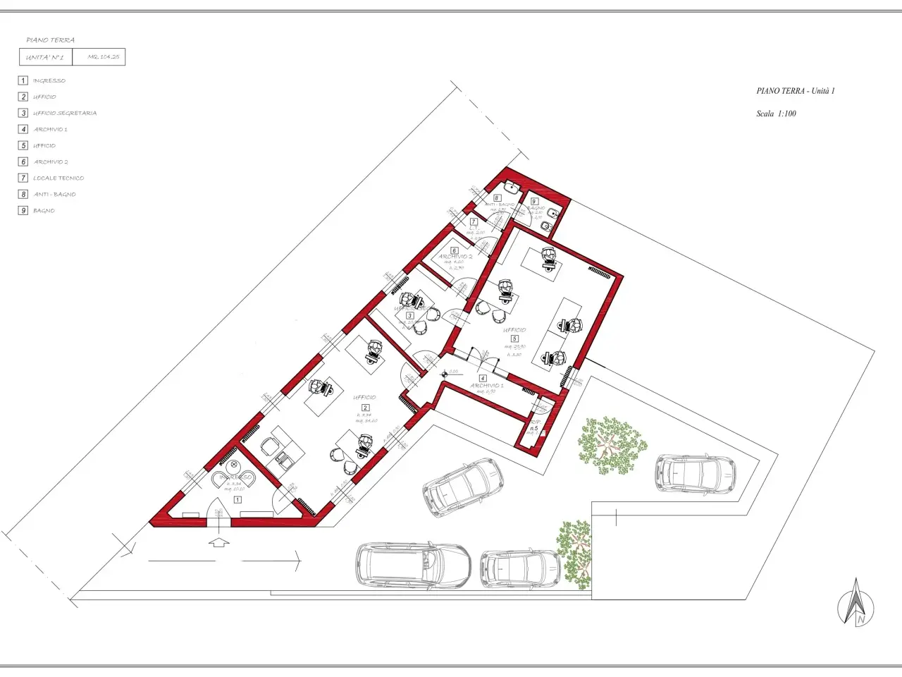 Ufficio in Via Maragliano, Firenze, {3} - Planimetria 1