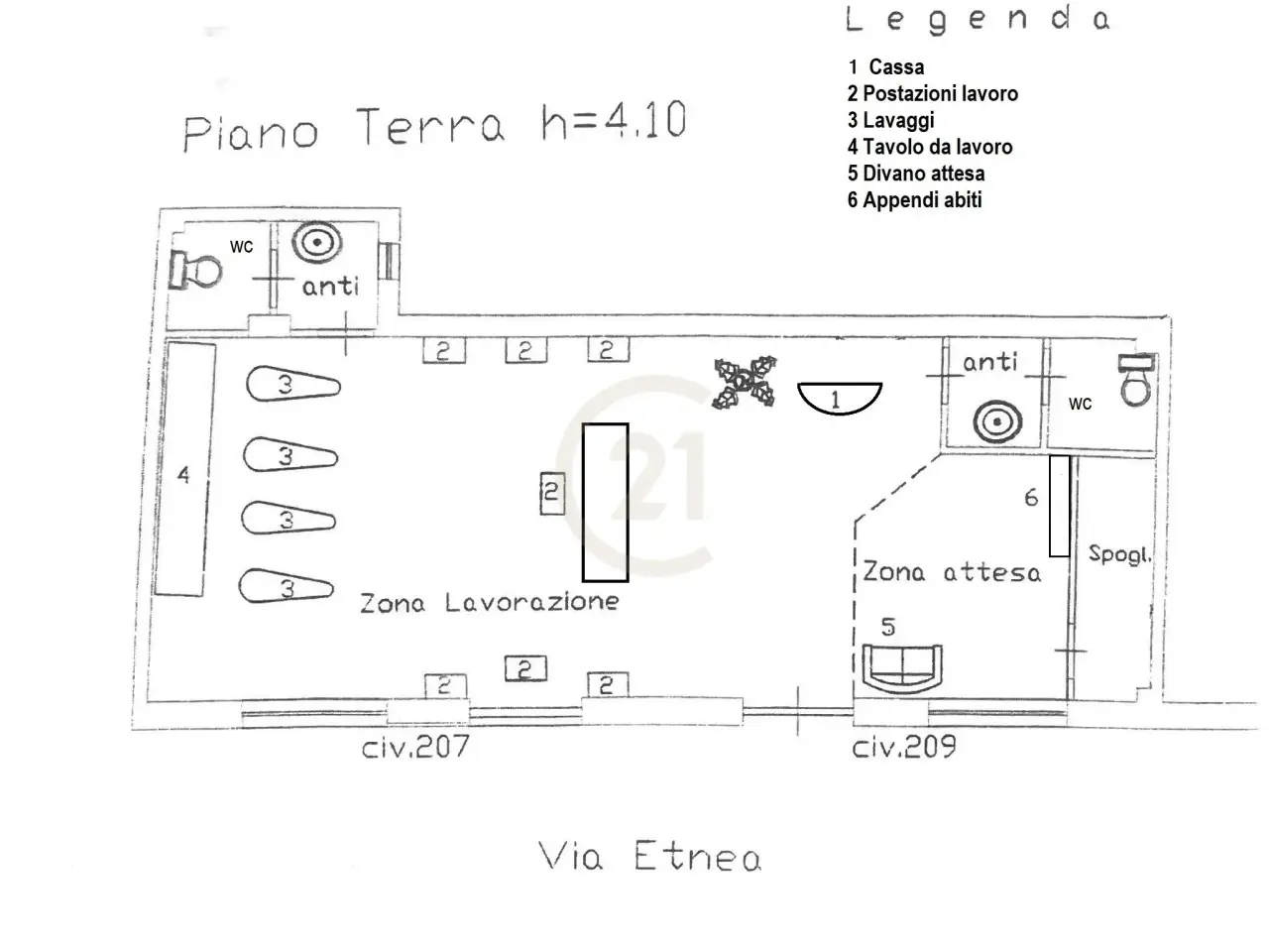 Parrucchiere in Via Etnea 209, Tremestieri Etneo, {3} - Planimetria 1