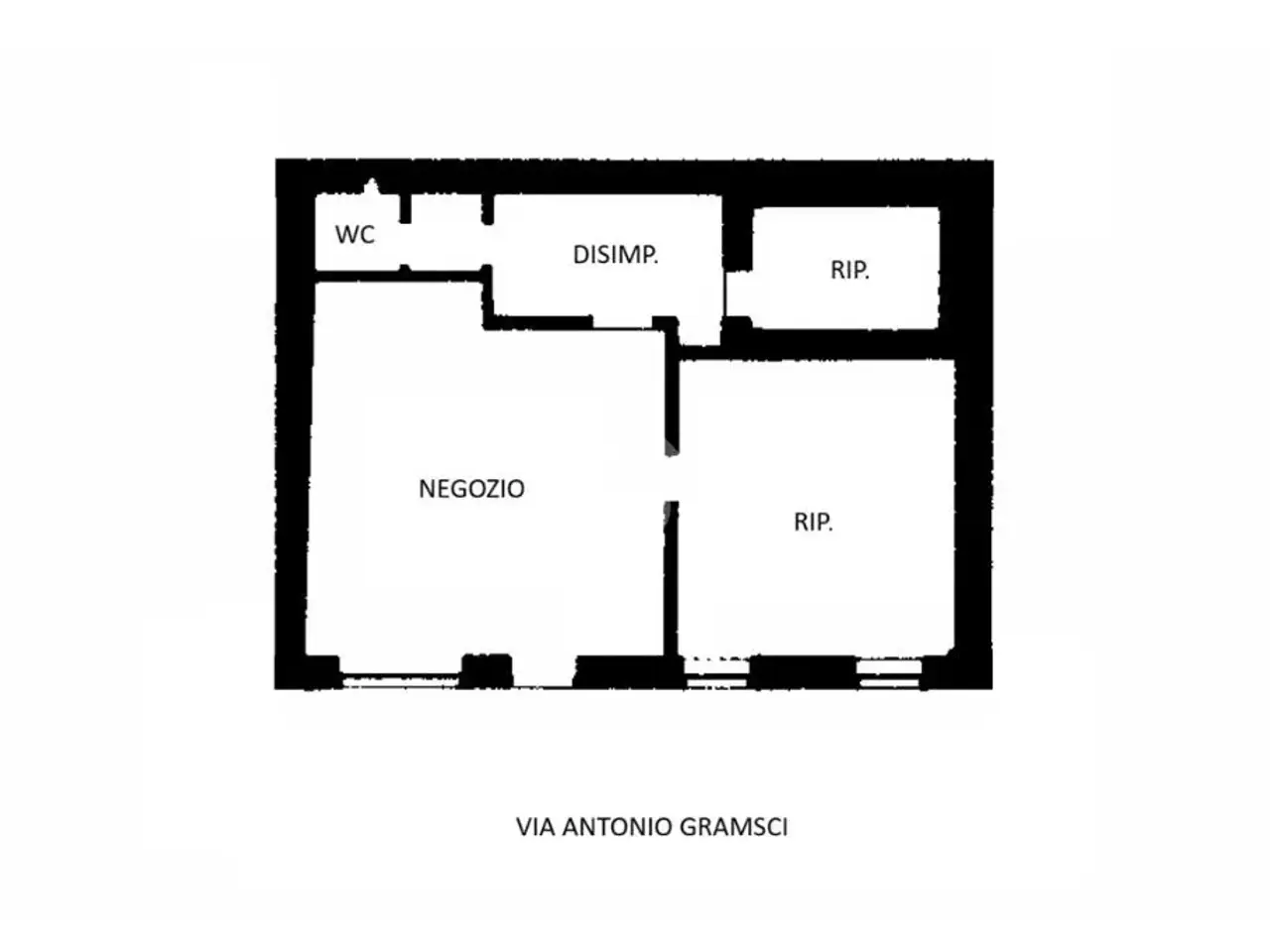 Negozio in Via Antonio Gramsci 54, Santhia', {3} - Planimetria 1