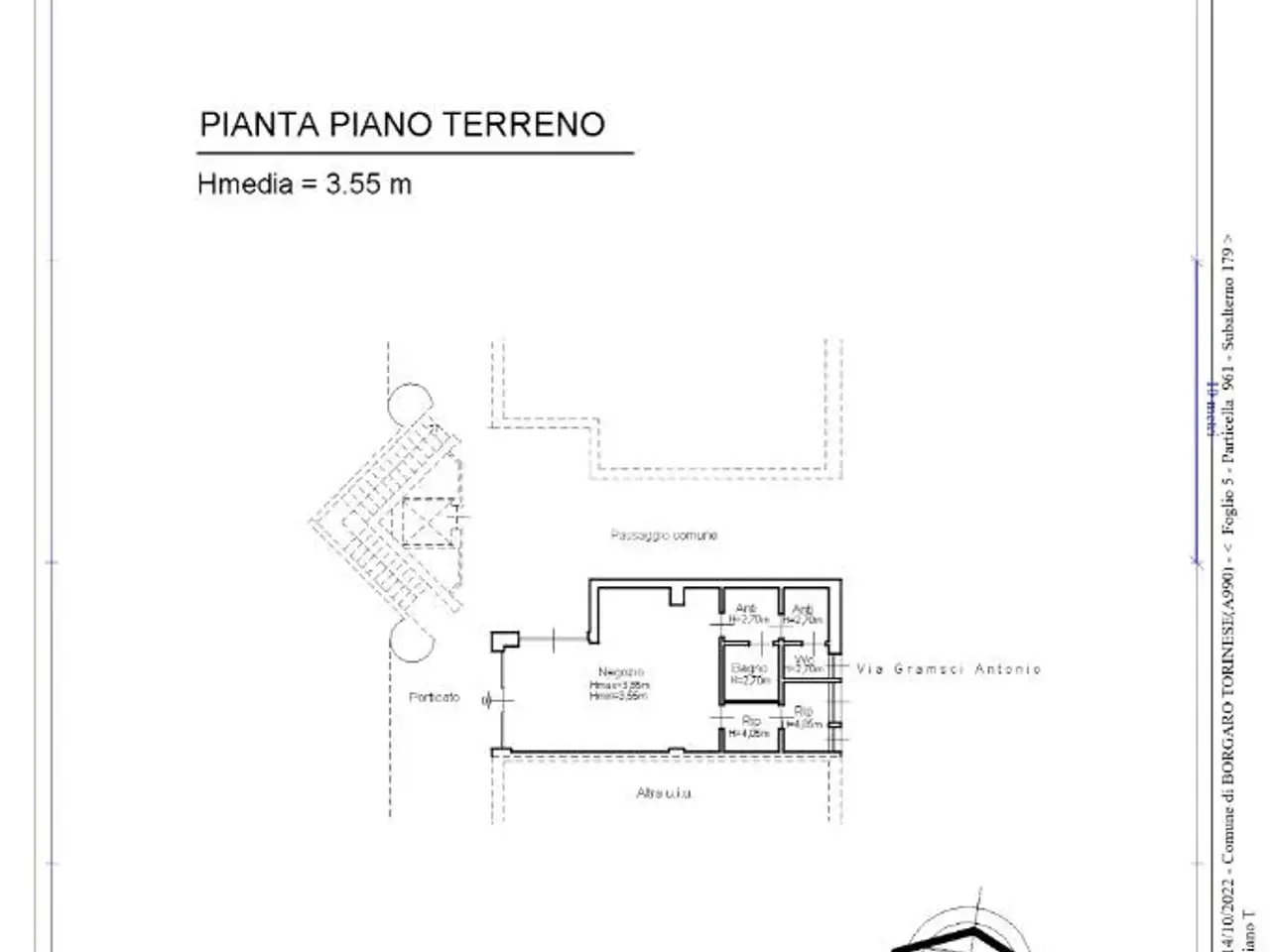 Negozio in Via Antonio Gramsci 33, Borgaro Torinese, {3} - Planimetria 1