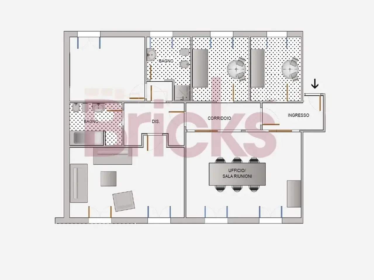 Ufficio in Via Santa Marta 23, Milano, {3} - Planimetria 1