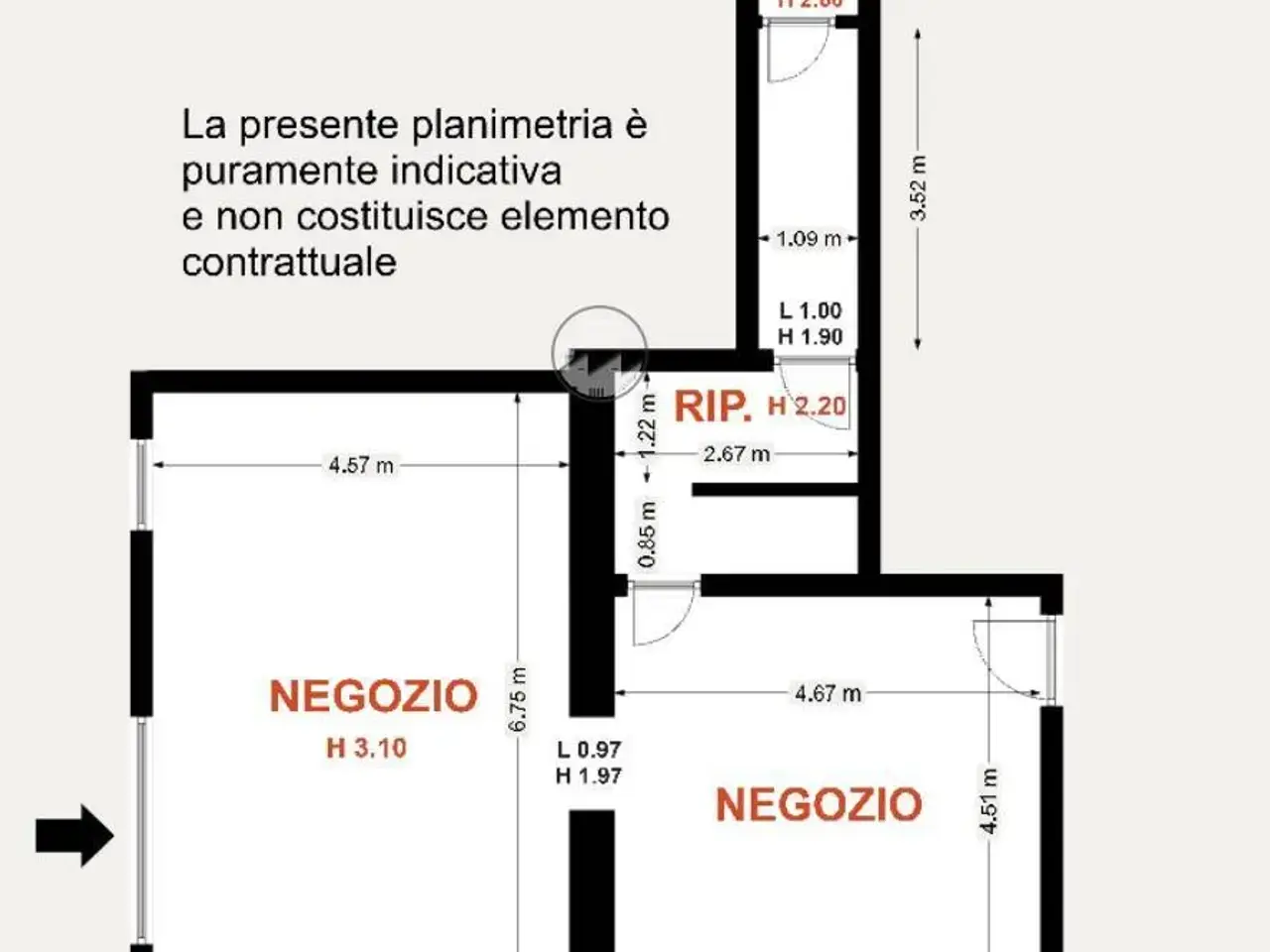 Negozio in Via Cardano 23, Pavia, {3} - Planimetria 1