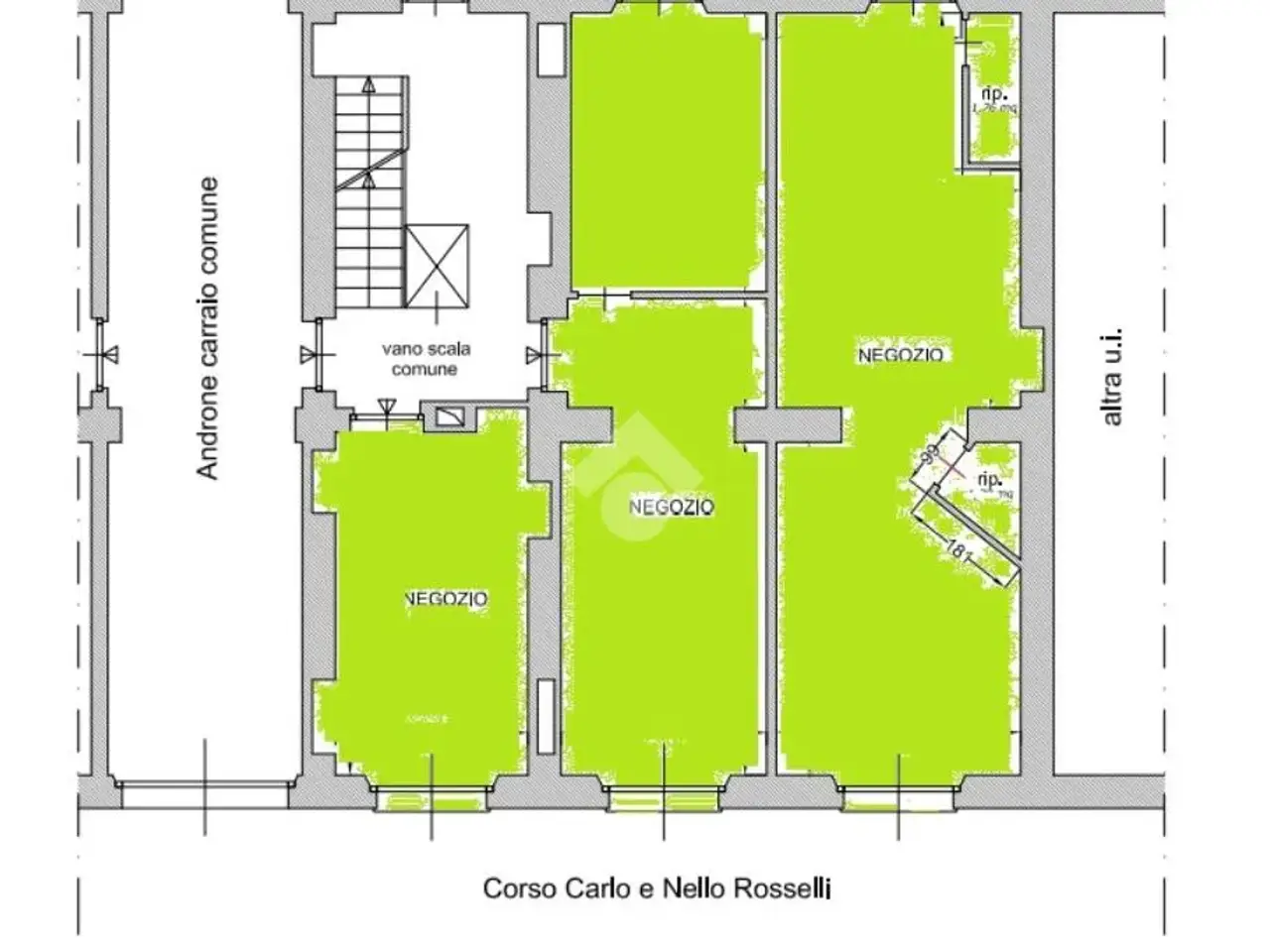 Negozio in Corso Rosselli 81, Torino, {3} - Planimetria 1