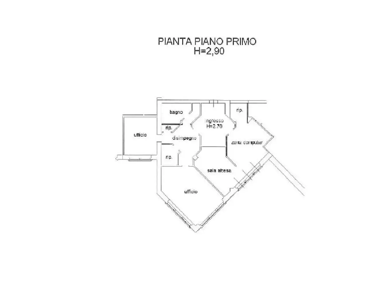 Ufficio in Via Roma 33, Sant'Ilario D'Enza, {3} - Planimetria 1