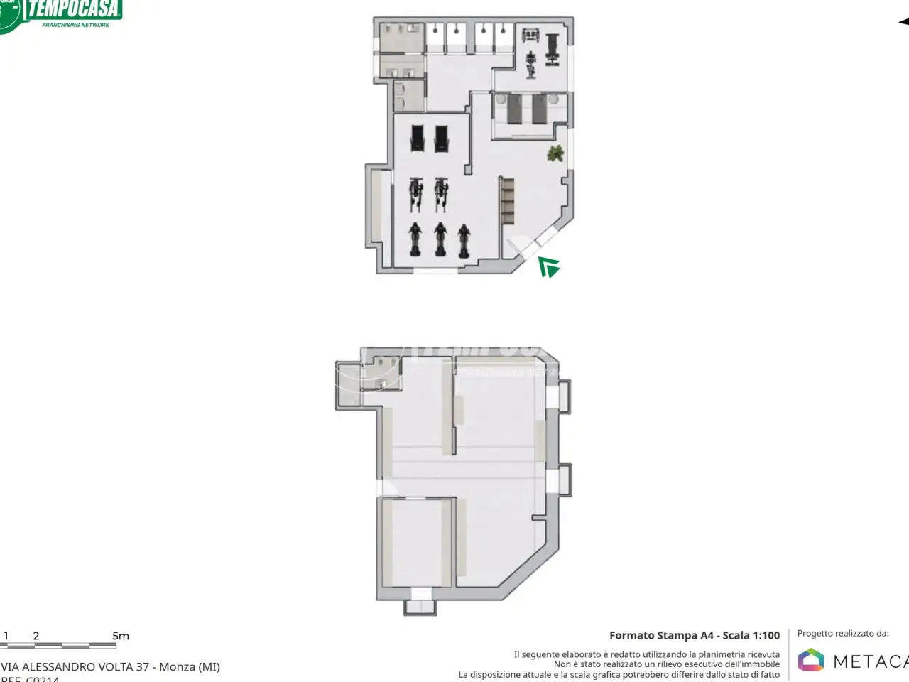 Esercizio commerciale in Via Alessandro Volta 37, Monza, {3} - Planimetria 1