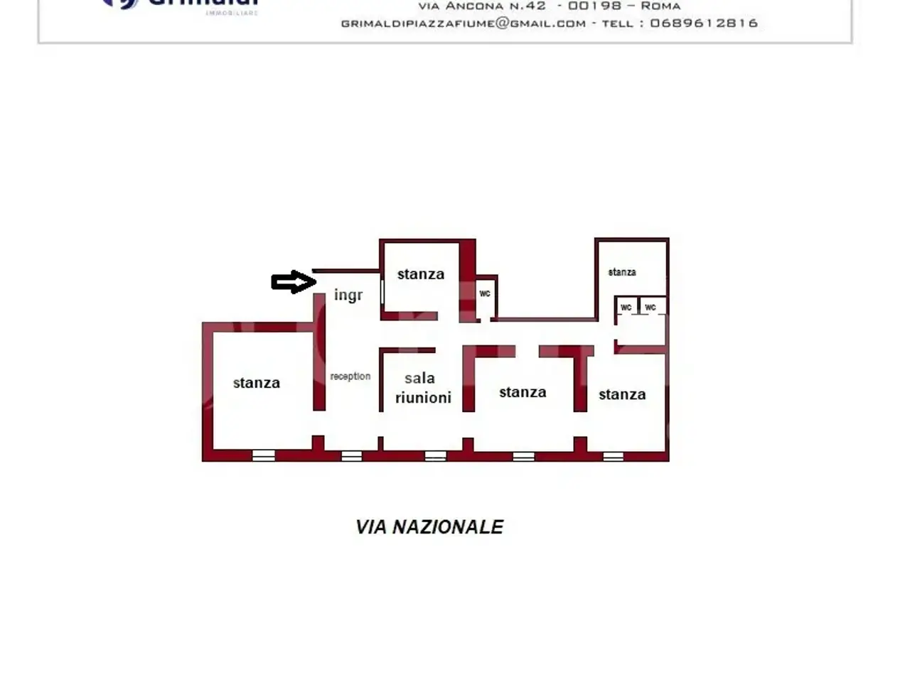 Ufficio in Via Nazionale  208, Roma, {3} - Planimetria 1