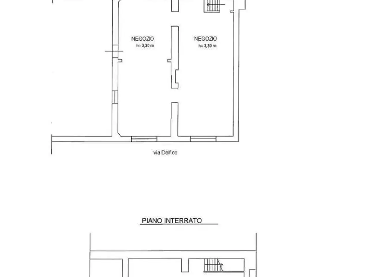 Negozio in Via Melchiorre Delfico 18, Milano, {3} - Planimetria 1