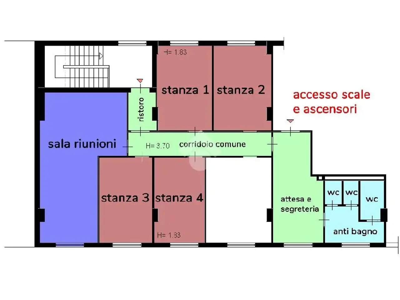 Ufficio in Cetro Via Lamberti 27, Caserta, {3} - Planimetria 1