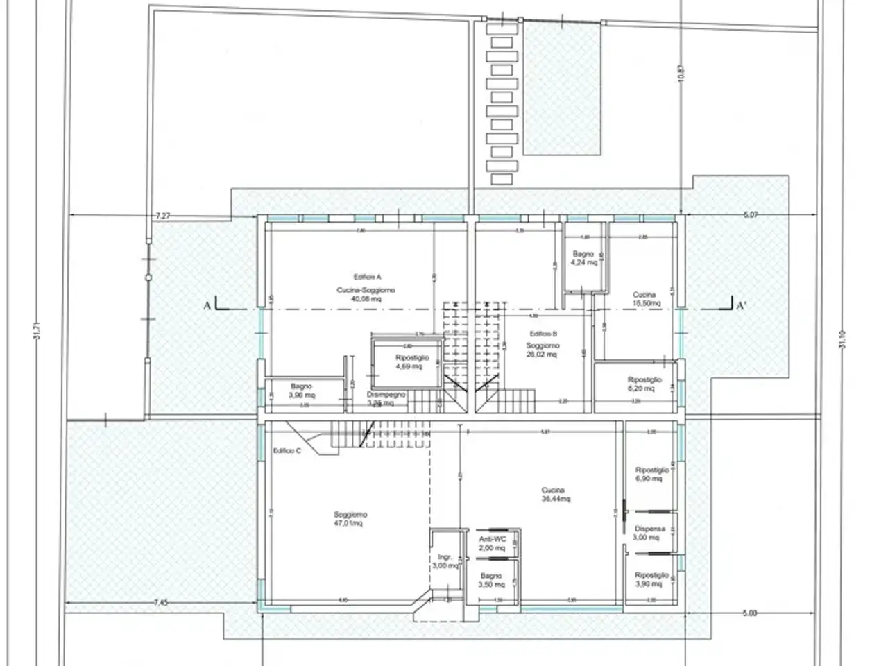 Villa trifamiliare in vendita, Via C. Alberto dalla Chiesa Snc, Terrasini - Planimetria 1