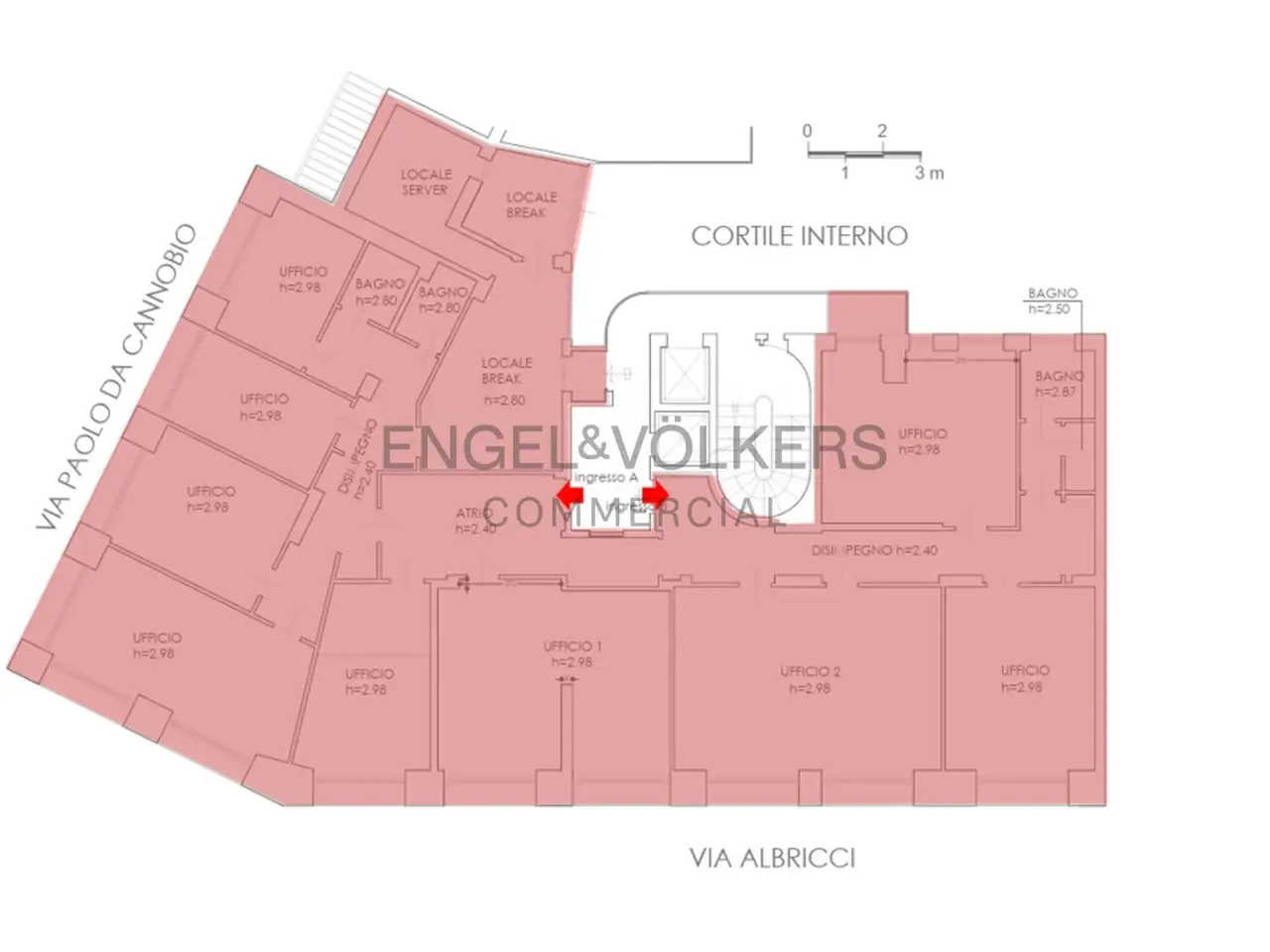 Ufficio in Via Albricci 7, Milano, {3} - Planimetria 1