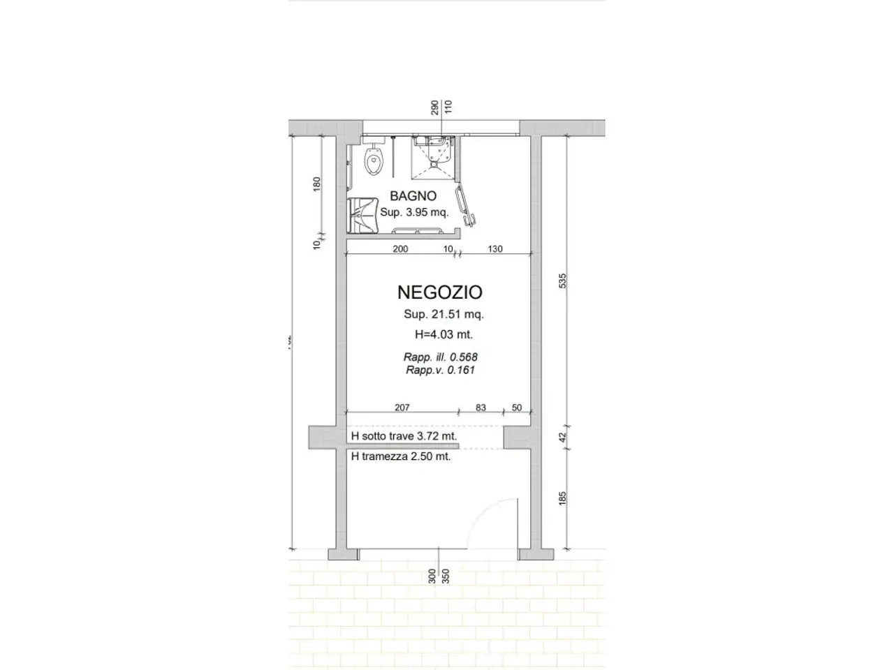 Negozio in Piazza Belluno 4, Bologna, {3} - Planimetria 1