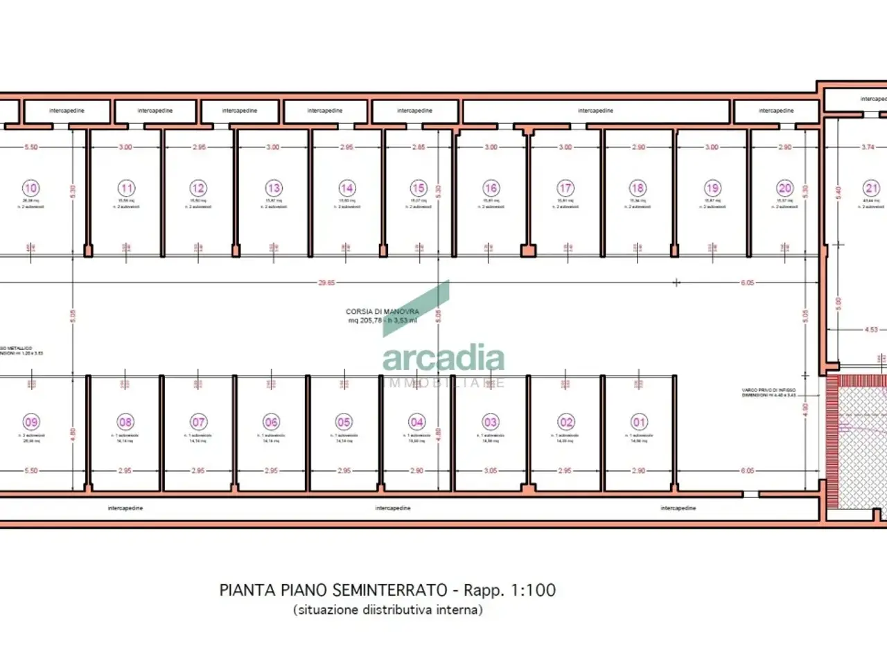 Parcheggio chiuso in Via Ferdinando Palasciano 5, Bari, {3} - Planimetria 1