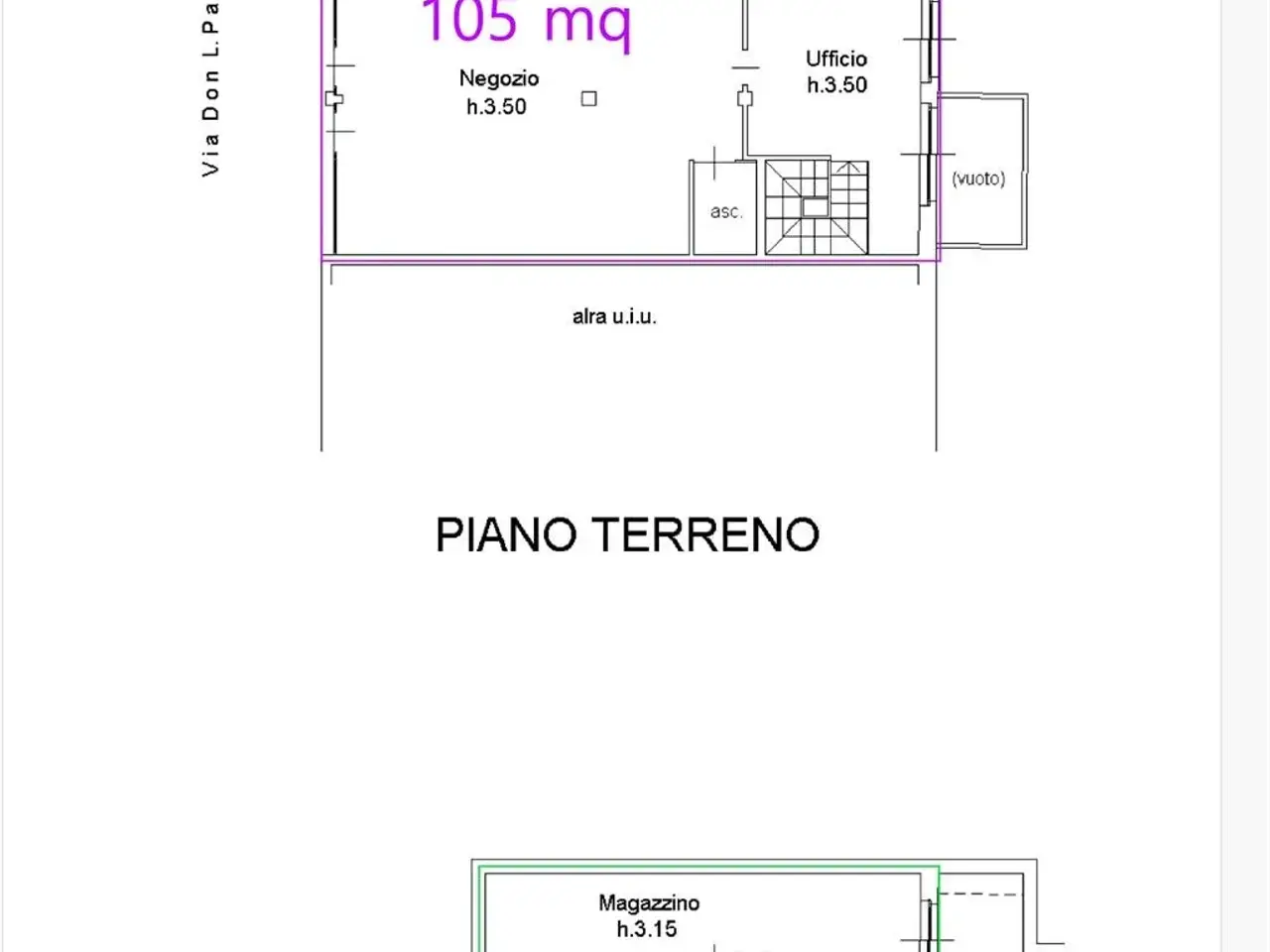 Negozio in Via Don Luigi Palazzolo 43, Bergamo, {3} - Planimetria 1
