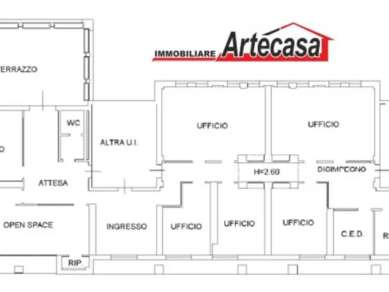 Ufficio in Via Antonio Gramsci, Reggio Emilia, {3} - Planimetria 1