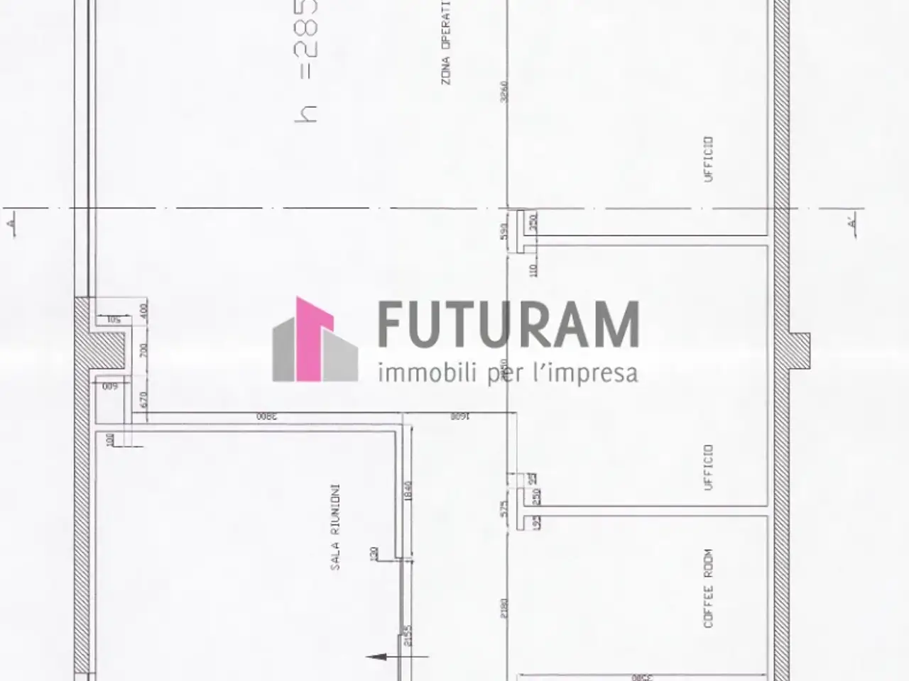 Ufficio in Via Roma 1, Ponte San Nicolo', {3} - Planimetria 1