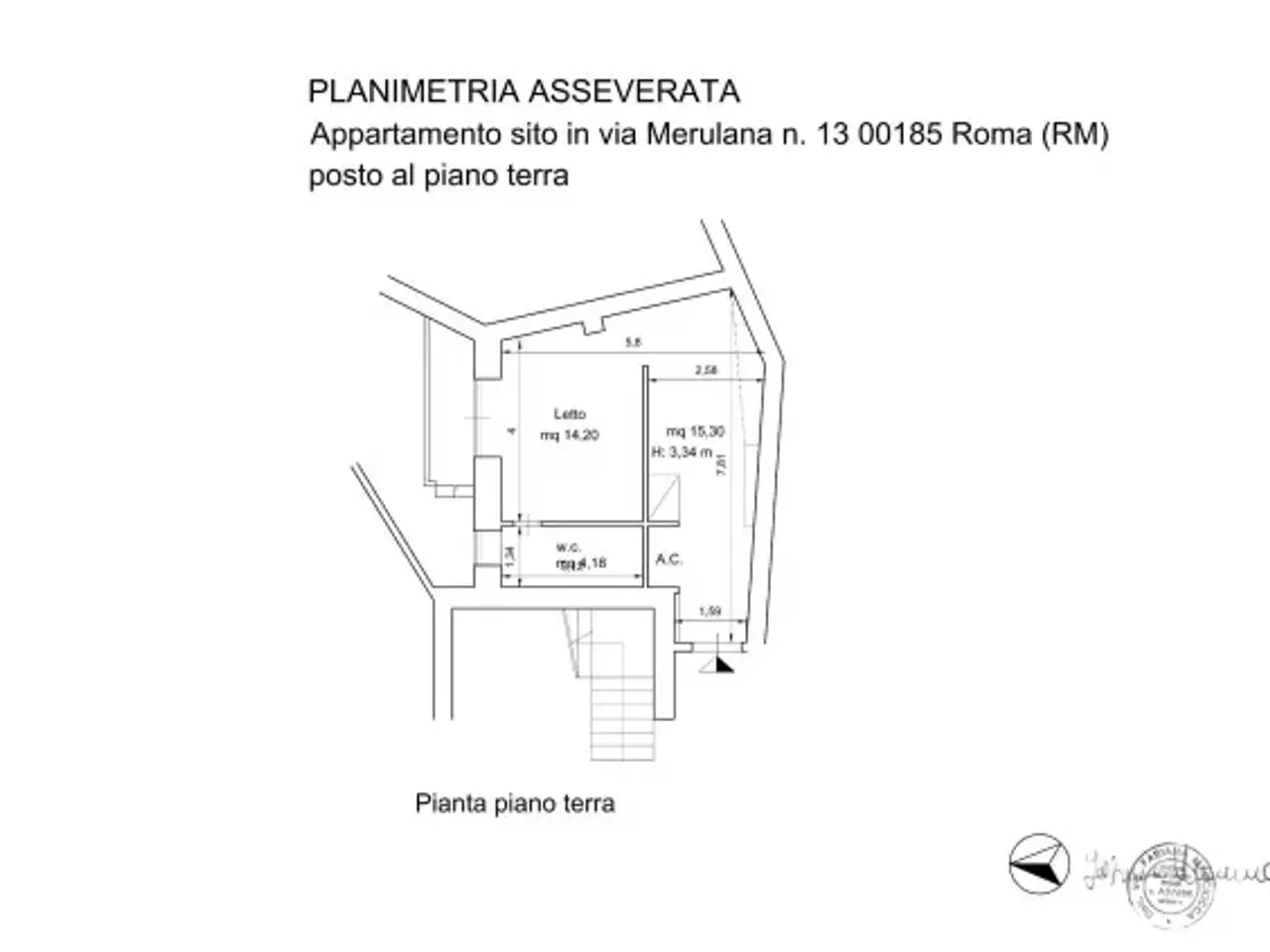 Bed & Breakfast in Via Merulana, Roma, {3} - Planimetria 1