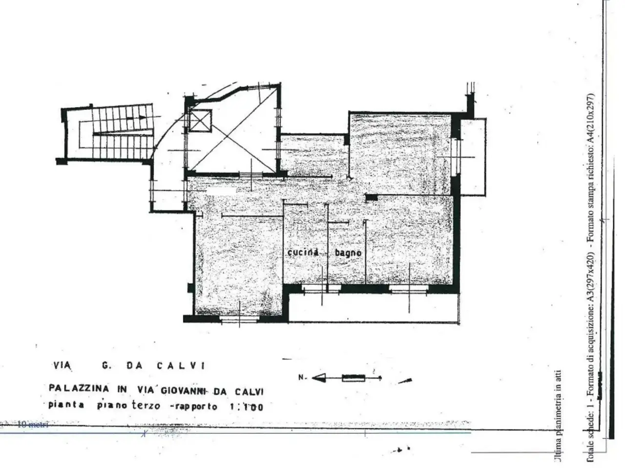 Quadrilocale in Via Giovanni De Calvi, Roma - Planimetria 1