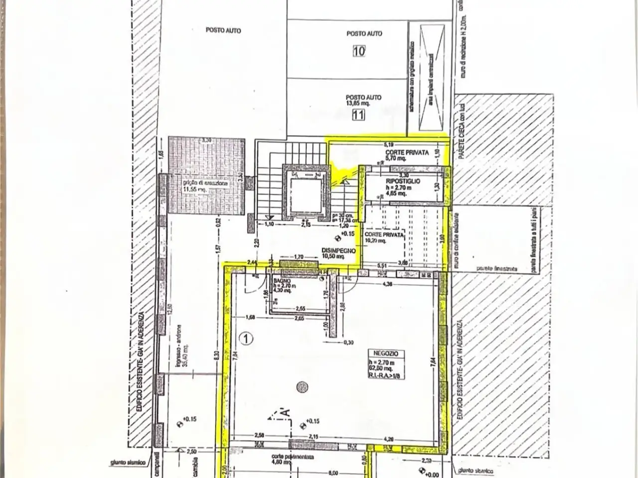 Negozio in Via Curiel, Cattolica, {3} - Planimetria 1