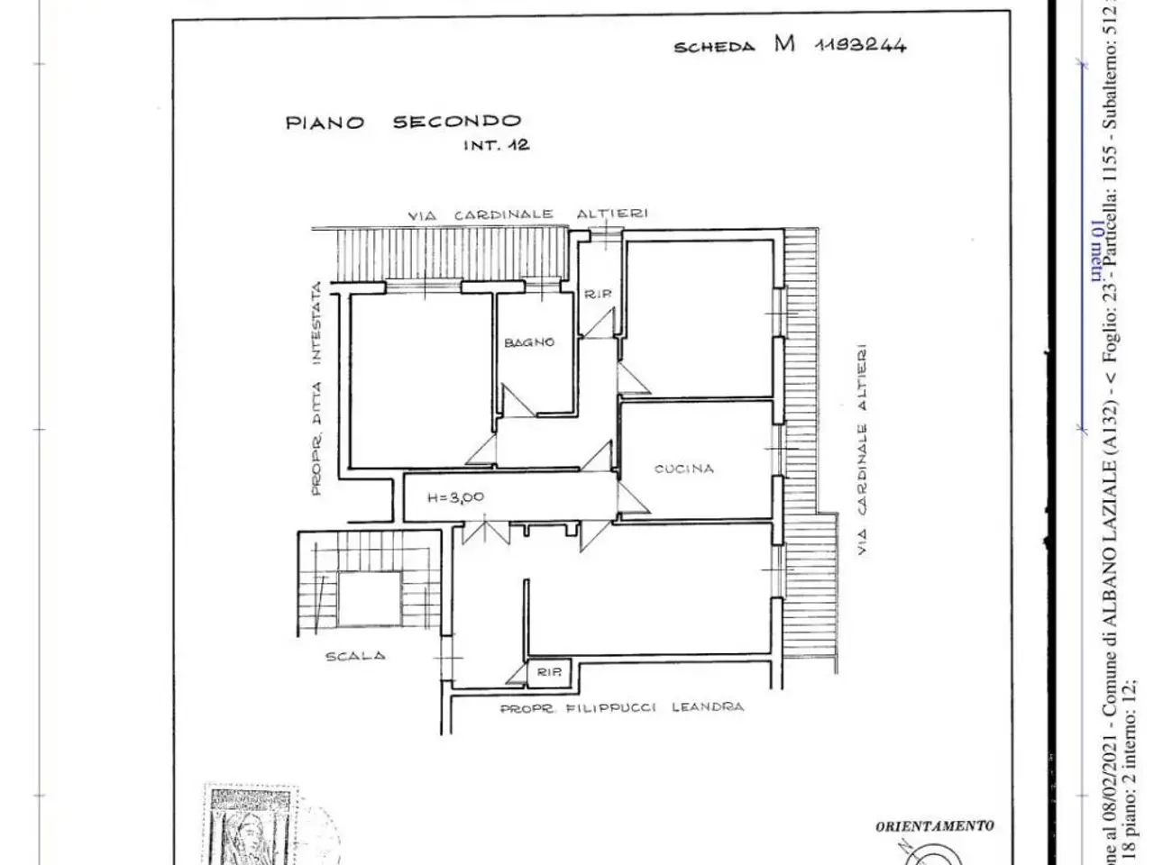 Trilocale in Via Cardinale Altieri 18, Albano Laziale - Planimetria 1