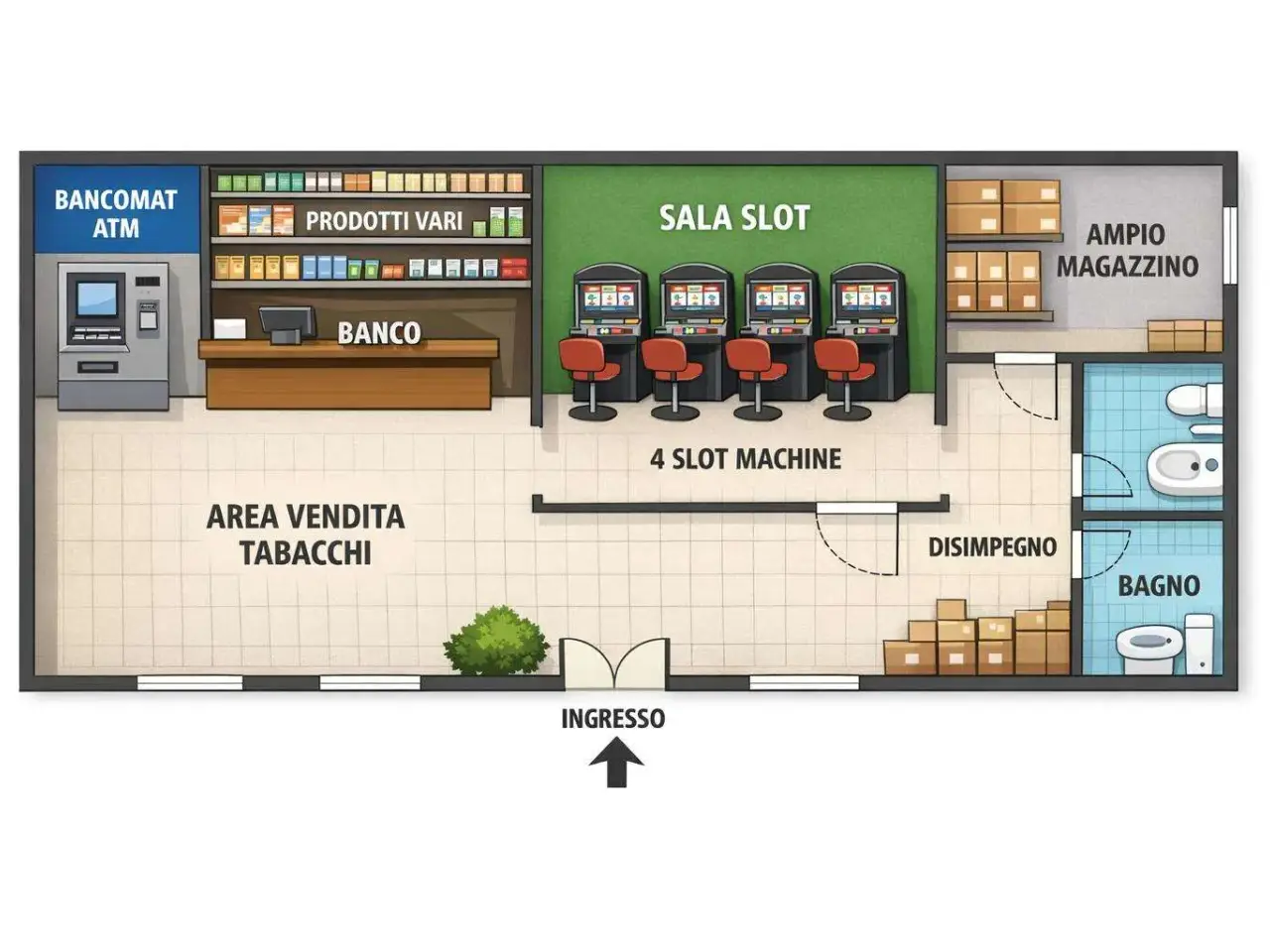 Tabaccheria in Castello  4119, Venezia, {3} - Planimetria 1