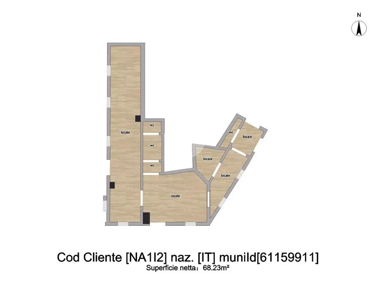 Negozio in Piazzetta Scacchi Arcangelo 7, Napoli, {3} - Planimetria 1