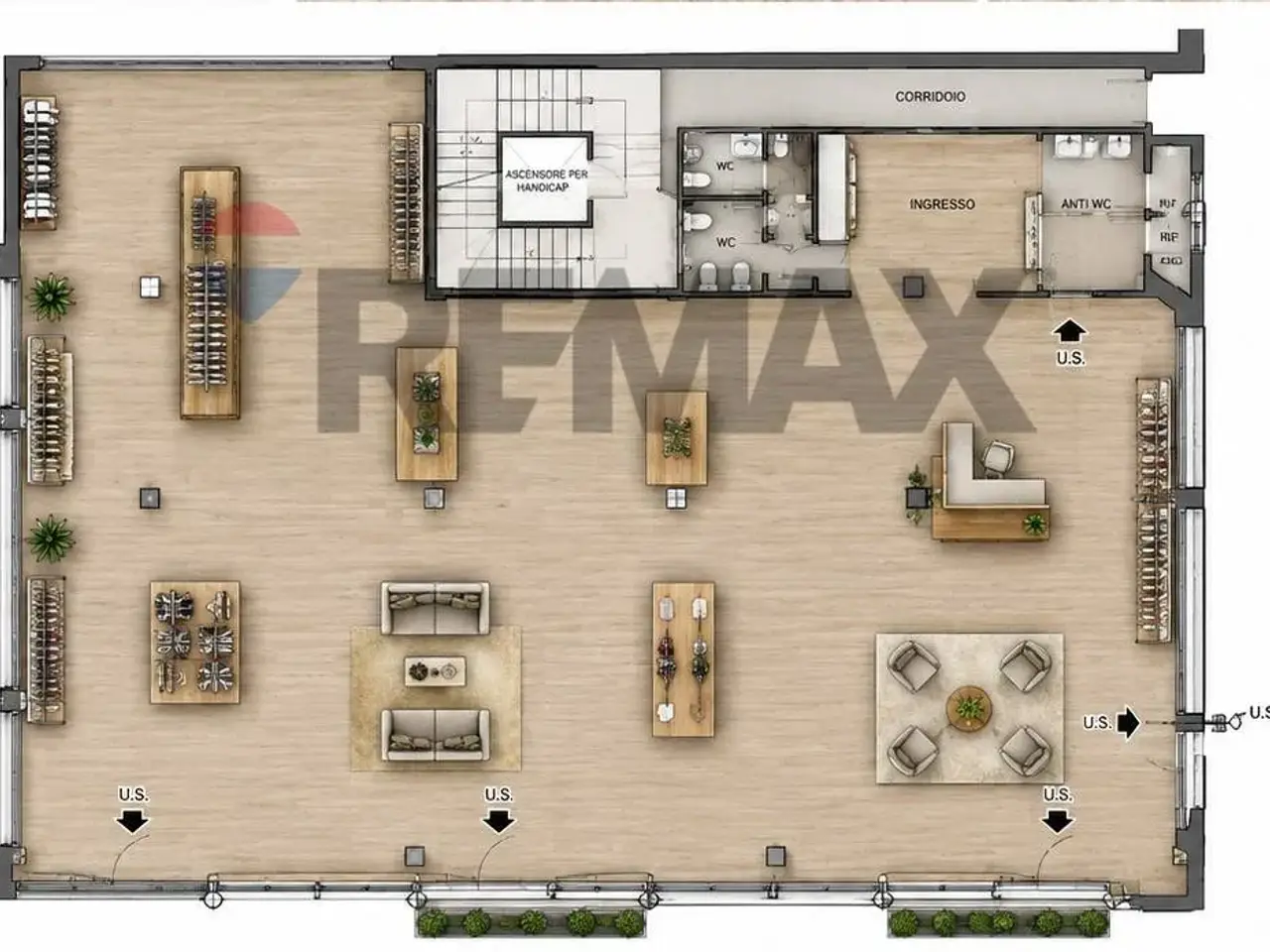 Negozio in Viale Fratelli Kennedy 15, Pedrengo, {3} - Planimetria 1