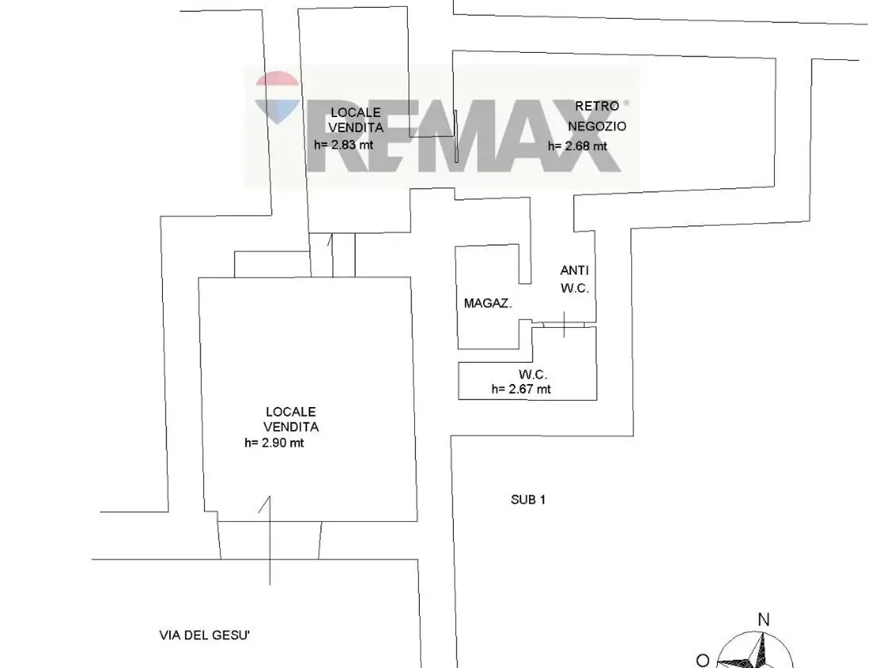 Negozio in Via del Gesu\' 4, Velletri, {3} - Planimetria 1