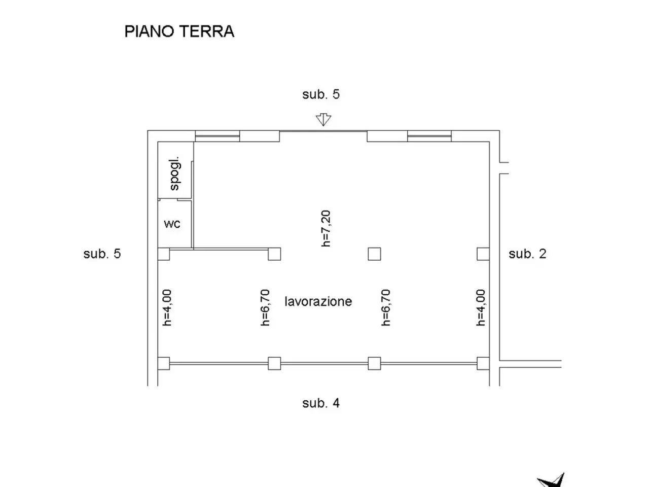 Capannone in Via Fontana Matuccia 4, Civita Castellana, {3} - Planimetria 1