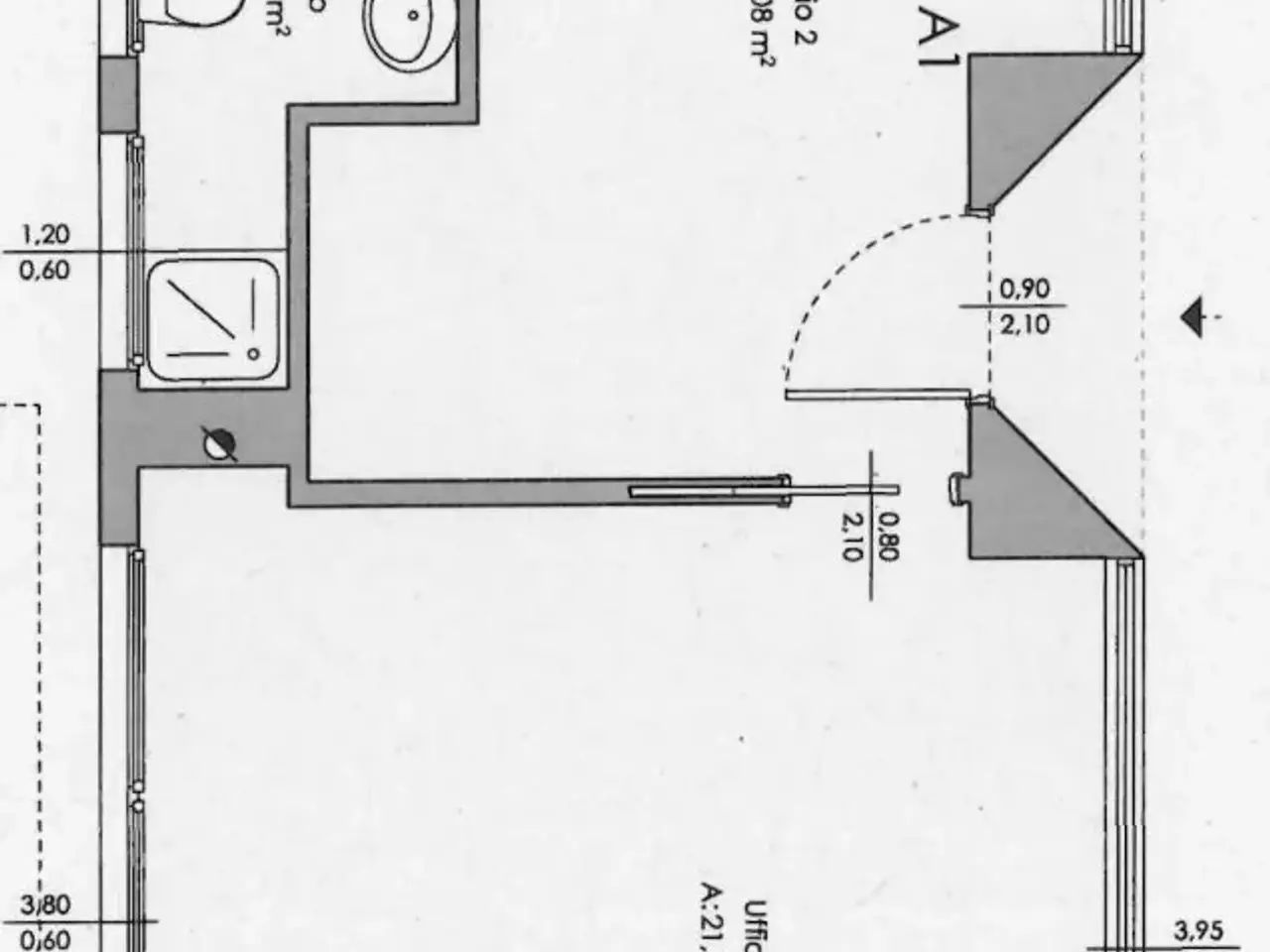 Ufficio in Via Daste E Spalenga 45, Bergamo, {3} - Planimetria 1