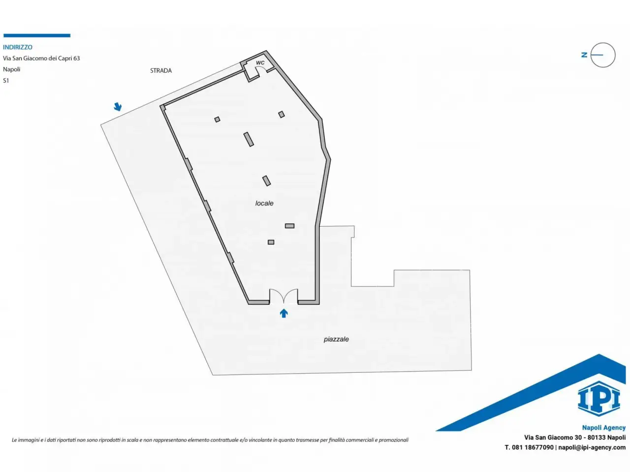 Negozio in Via San Giacomo dei Capri 63, Napoli, {3} - Planimetria 1