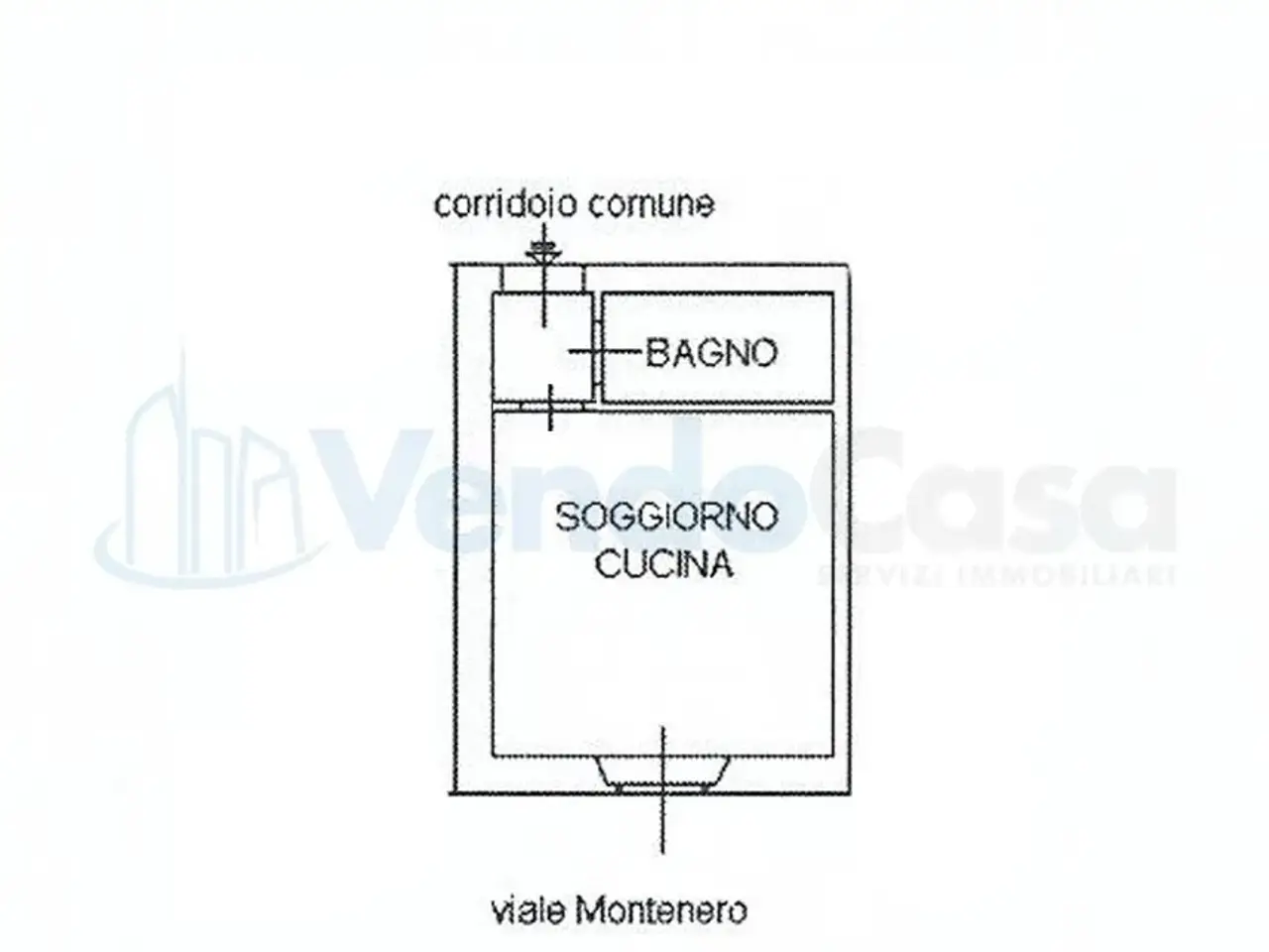Monolocale in vendita, Viale Monte Nero 50, Milano - Planimetria 1
