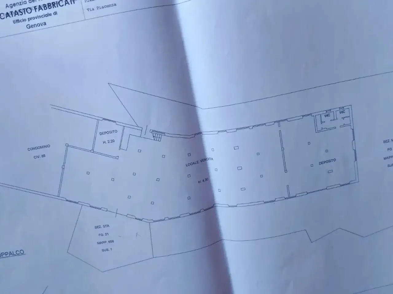 Palazzina commerciale in Via Piacenza, Genova, {3} - Planimetria 1
