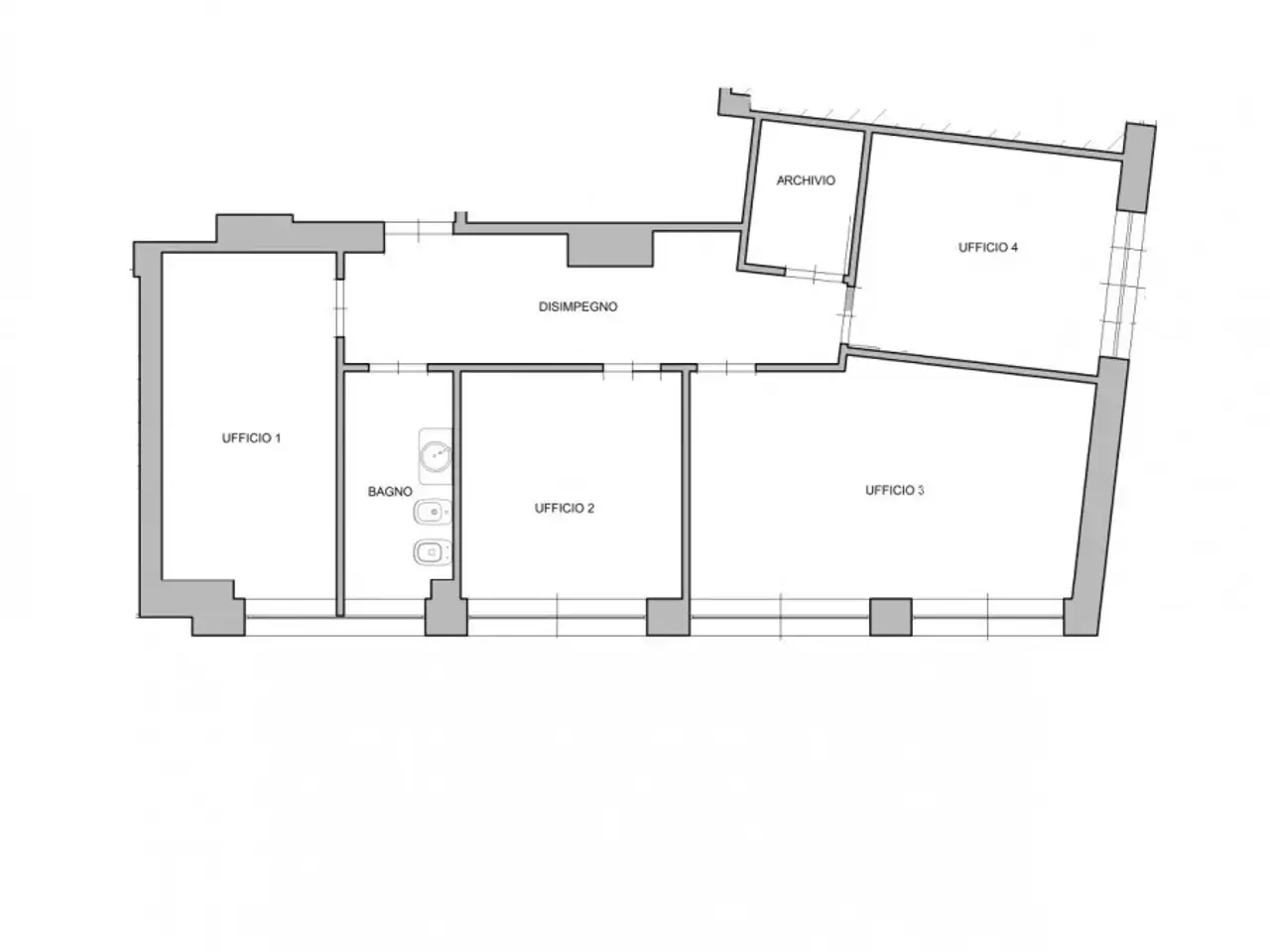 Ufficio in Via Pierdionigi Pinelli 100, Torino, {3} - Planimetria 1