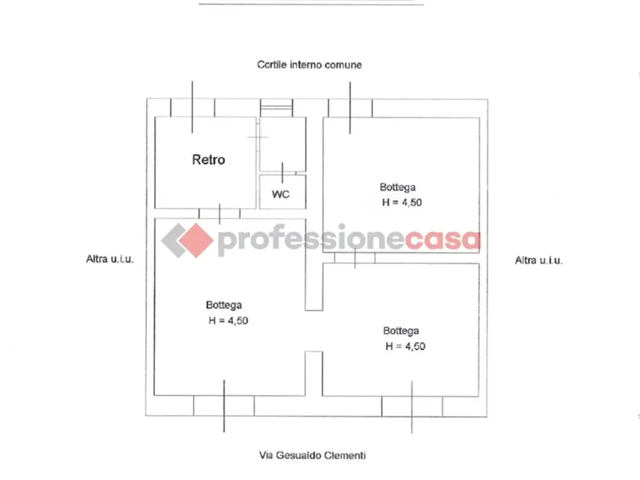 Negozio in Via Gesualdo Clementi 41-43, Catania, {3} - Planimetria 1