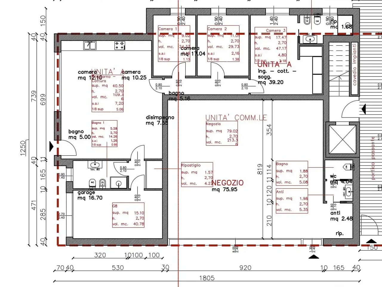 Negozio in Via Piovese, Padova, {3} - Planimetria 1