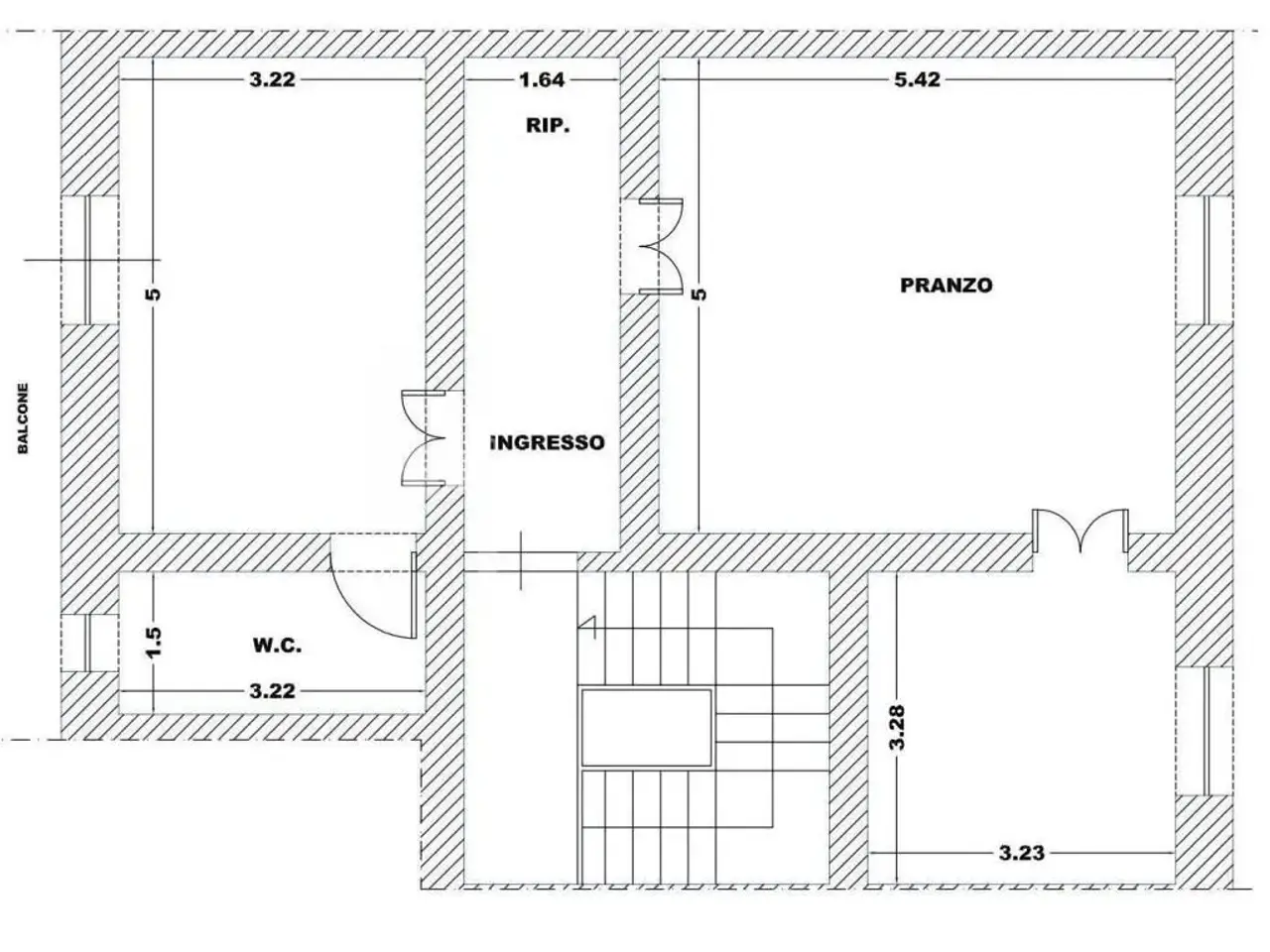 Trilocale in vendita, Via Giuseppe Mazzini 57, Maglie - Planimetria 1