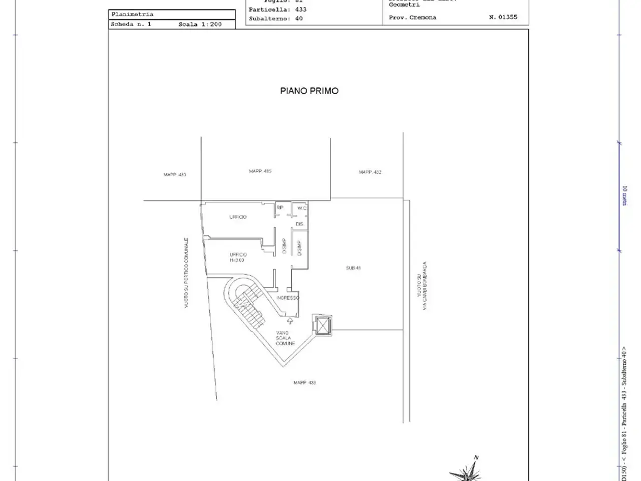 Ufficio in Piazza Roma 6, Cremona, {3} - Planimetria 1