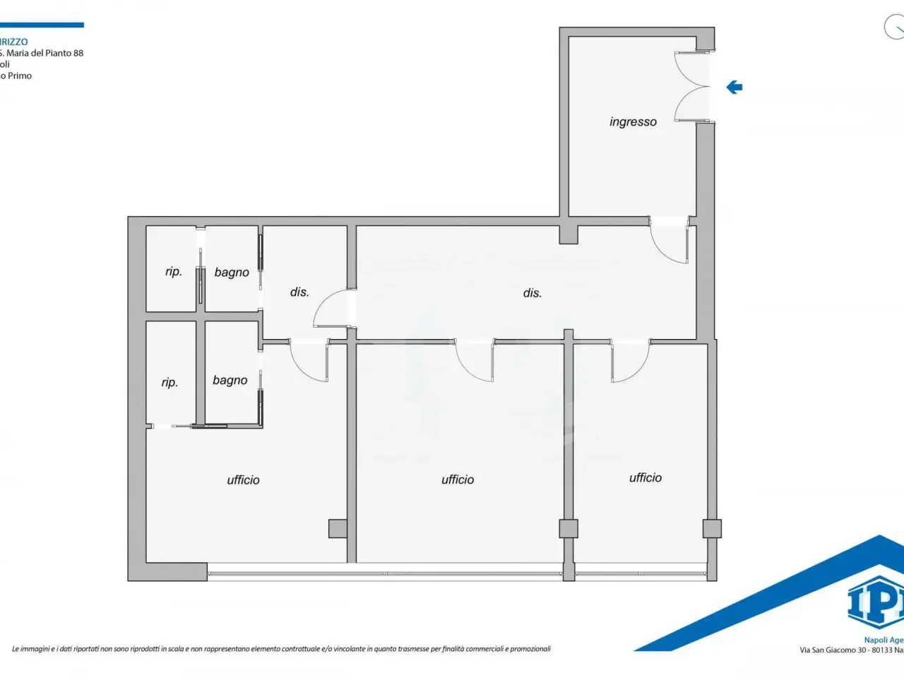 Ufficio in Via Santa Maria del Pianto 88, Napoli, {3} - Planimetria 1