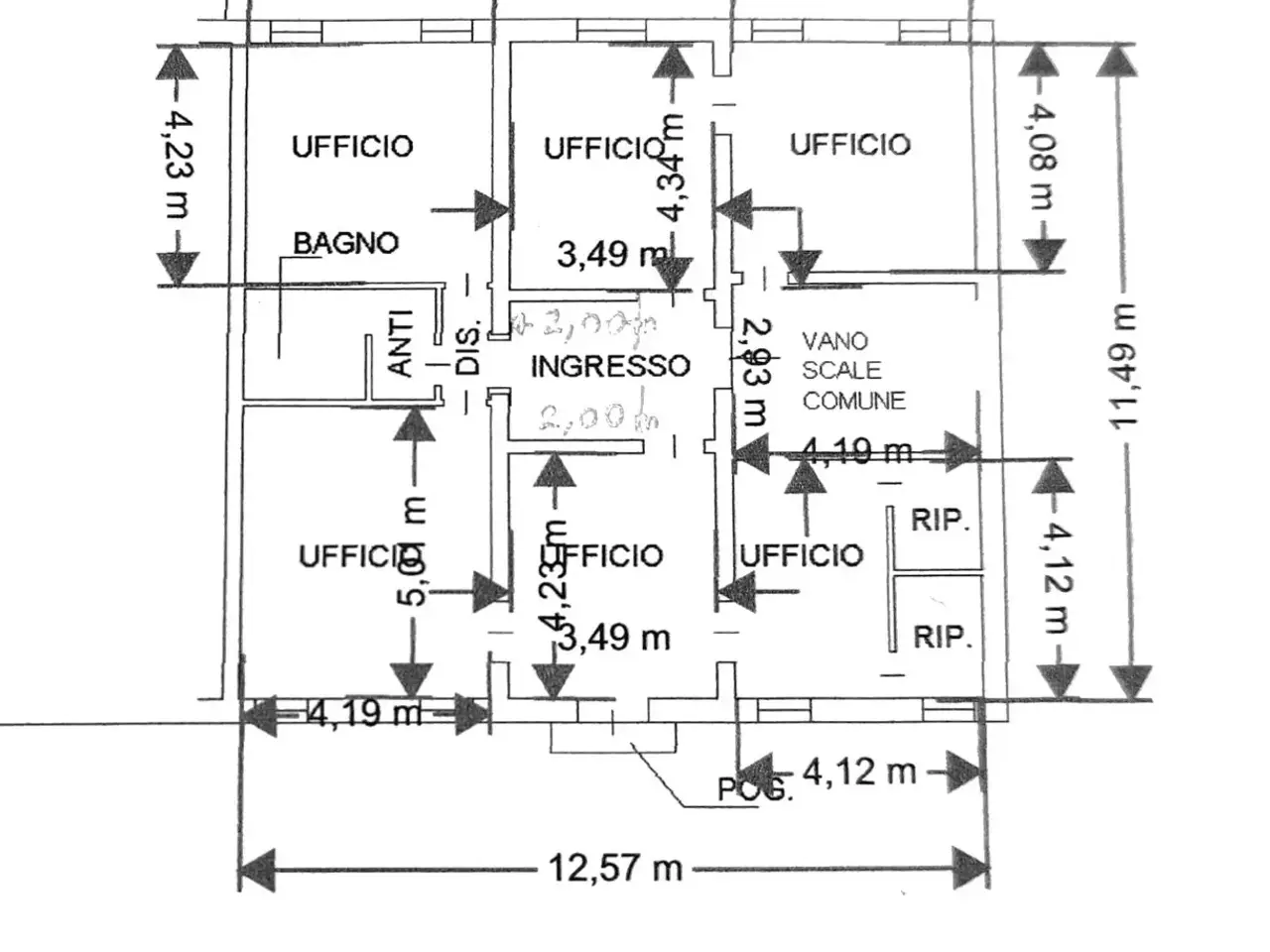 Ufficio in Via Chiesanuova, Padova, {3} - Planimetria 1