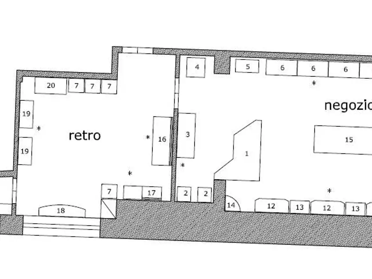 Negozio in Via Canalchiaro, Modena, {3} - Planimetria 1