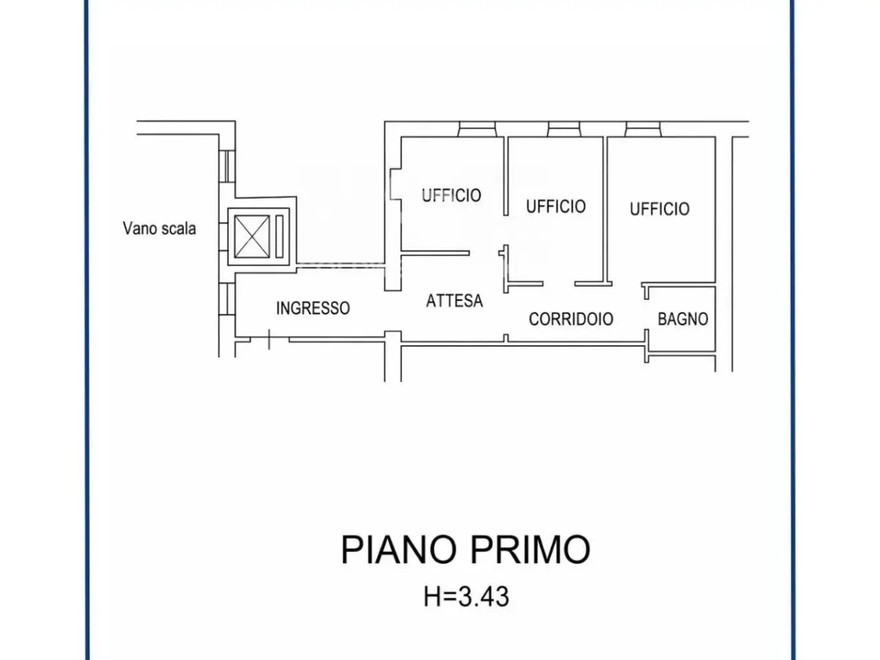 Ufficio in Via Sigismondo Pandolfo Malatesta 27, Rimini, {3} - Planimetria 1