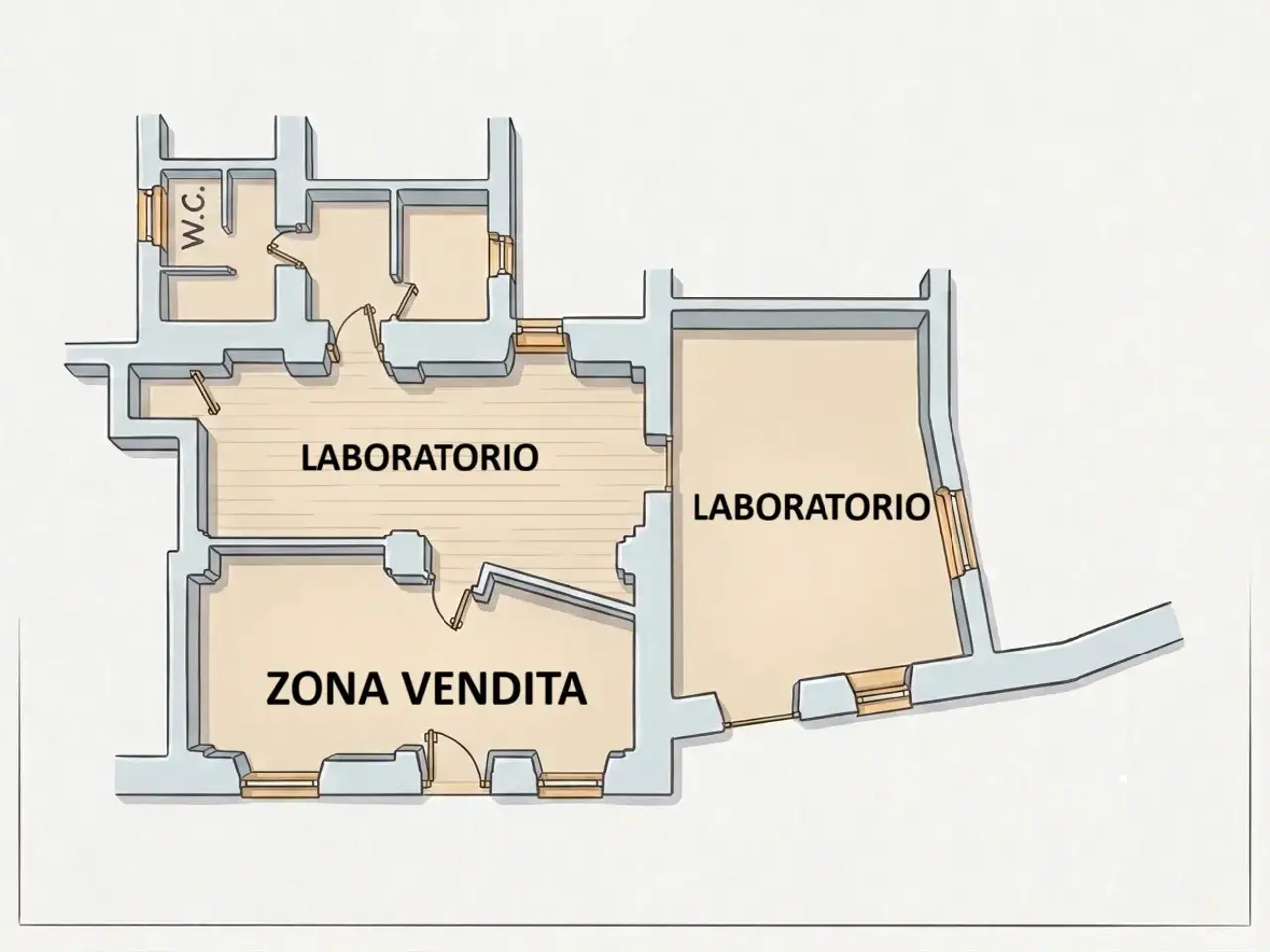 Palazzina commerciale in Via a. Gavino 90 R, Campomorone, {3} - Planimetria 1