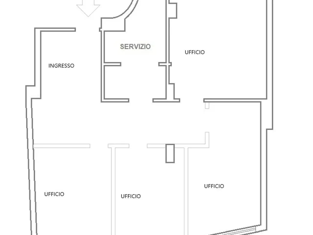 Ufficio in Corso di Porta Romana 117, Milano, {3} - Planimetria 1
