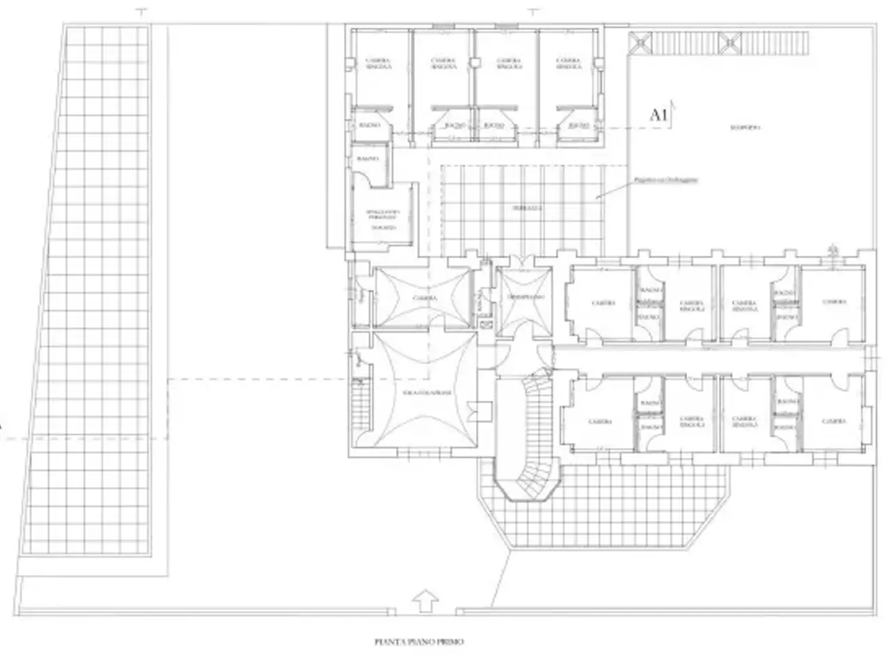 Albergo in Via Santa Cesarea Terme 72, Minervino Di Lecce, {3} - Planimetria 1