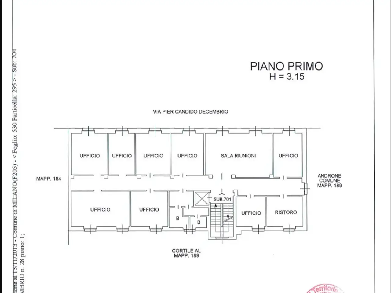 Ufficio in Via Decembrio 28, Milano, {3} - Planimetria 1