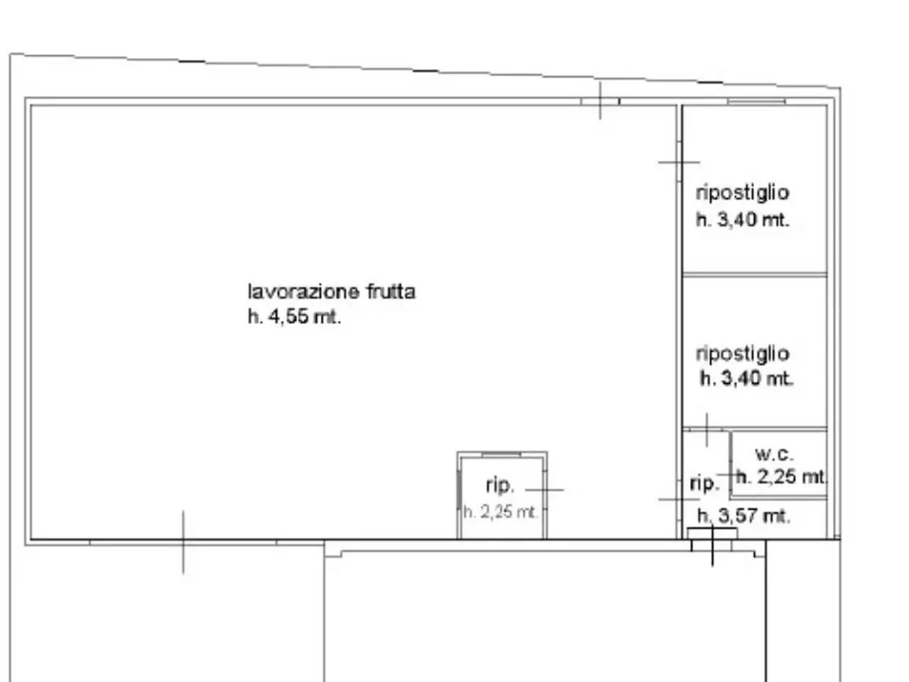 Capannone in Via Pietro Micca 9, Savignano Sul Rubicone, {3} - Planimetria 1